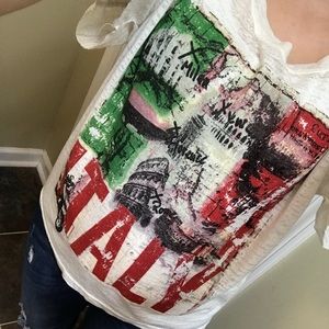 “Italy” Short-Sleeved T-Shirt, White + Multicolor
